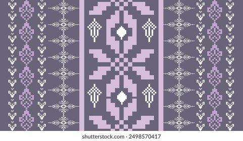 Ikat Flower Pattern Ethnic Geometric native tribal boho motif aztec textile fabric carpet mandalas African