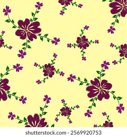 The Ikat flower pattern on a yellow background is ideal for home decor, fashion, wedding decorations, and gifts, adding vibrancy and uniqueness to any occasion.