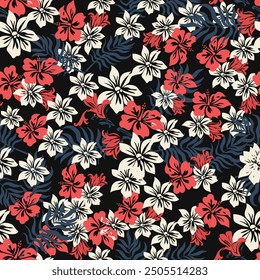 Ikat flower seamless, Motif ethnic  floral seamless textil,  embroidery, print striped ornament floral, pattern, design for wrapping, silk, scarf, background, textile