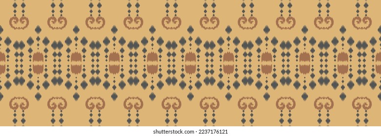 Ikat flower tribal background Seamless Pattern. Ethnic Geometric Ikkat Batik Digital vector textile Design for Prints Fabric saree Mughal brush symbol Swaths texture Kurti Kurtis Kurtas