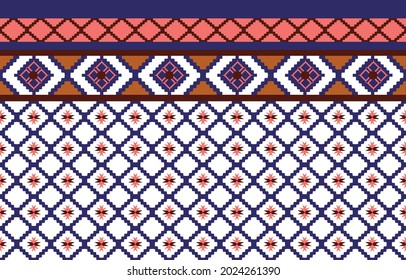 ikat folk pattern geometric ethnic ornament oriental vector design for aztec style tribal seamless background pattern indian scandinavian gypsy mexican rug wallpaper clothing batik vector illustration
