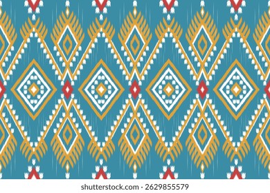 Ikat folk tribal ethnic seamless pattern - folk art design - ethnic tribal repeat pattern