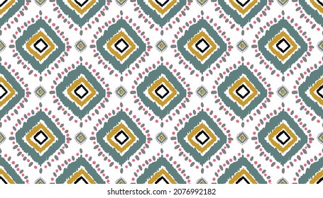 Ikat folklore ornament,ethnic pattern for fabric,background and decoration.Tribal embroidery.Indian,Scandinavian,Gypsy,American,Mexican and Aztec style.