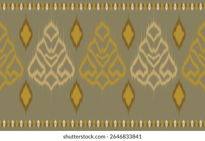 Ikat geomatric design background. Seamless pattern in tribal, folk embroidery vintage chevron art. Aztec geometric art ornament print.Design for carpet, wallpaper, clothing, wrapping, fabric, cover