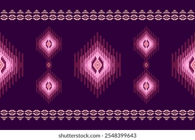 Ikat geometric abstract Aztec oriental traditional seamless pattern. Native geometry decorative design for fabric, wallpaper, background, interior, decoration, texture, textile, embroidery, fashion