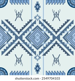 Ikat geometric abstract Aztec oriental traditional seamless pattern. Native geometry decorative design for fabric, wallpaper, background, interior, decoration, texture, textile, embroidery, fashion