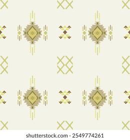 Ikat geometric abstract Aztec oriental traditional seamless pattern. Native geometry decorative design for fabric, wallpaper, background, interior, decoration, texture, textile, embroidery, fashion
