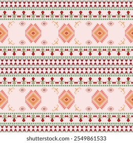 Ikat geometric abstract Aztec oriental traditional seamless pattern. Native geometry decorative design for fabric, wallpaper, background, interior, decoration, texture, textile, embroidery, fashion