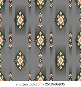 Ikat Geometric Ethnic Oriental Pattern Traditional Design for Background, Carpet, Wallpaper, Clothing, Wrapping, Batik, Fabric. Embroidery Style.