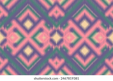 ikat geometric ethnic oriental seamless pattern. design ikat fabric for textile ethnic, native pattern motif, embroidery ikat style, geometric textile design, background