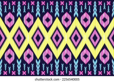 Ikat geometric ethnic oriental traditional seamless pattern folklore tribal Aztec style embroidery. ancient art of arabesque, kente cloth, interior, carpet, wallpaper , background, clothing, decoratin