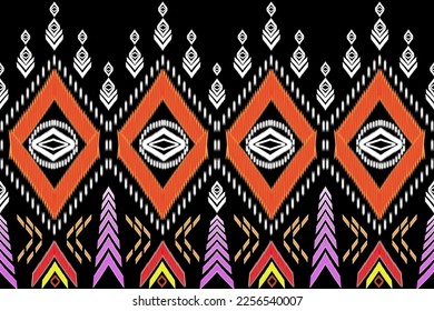 Ikat geometric ethnic oriental traditional seamless pattern folklore tribal Aztec style embroidery. ancient art of arabesque, kente cloth, interior, carpet, wallpaper , background, clothing, decoratin