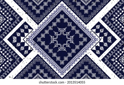 Diseño de patrones étnicos geométricos Ikat para fondo, alfombra, papel tapiz, ropa, envoltura, ilustraciones vectoriales de tela orientalistas patrones de textura tradicional. Resumen de la tribu nativa textil.