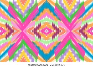 Ikat Geometric Ethnic Pattern Navajo Traditional, Tribal striped. Pattern for Fabric, Clothing, Decoration, Wallpaper, embroidery, wrapping