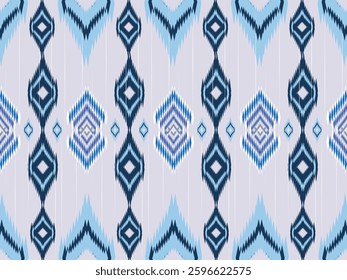 Ikat geometric ethnic pattern. Ikat seamless pattern, geometric design, motif ethnic handmade, ethnic tribal ikat, boho colors wallpaper. Abstract background. Design for fabric, Home decoration.