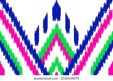 ikat geometrisches ethnisches Muster. ikat geometrische ethnische Muster Stil. Kat Muster Design für Kleidung, Textil, Umhüllung, Hintergrund, Tapete, Teppich, Stickerei, Vektor, Illustration Design