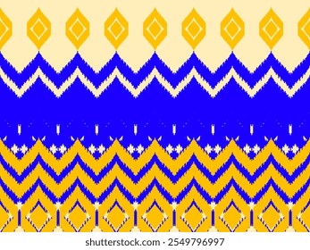 Patrón étnico geométrico ikat. estilo de patrón étnico geométrico ikat. diseño de patrón ikat para ropa, textil, envoltura, fondo, Fondo de pantalla, alfombra, bordado, Vector, diseño de ilustración
