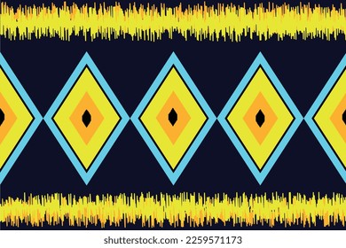 Ikat geometric ethnic seamless pattern. Folk Mexican, Navajo, and African styles. Design for clothing, home decor, texture, carpet, fabric, and ceramic.