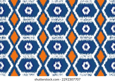 Ikat geometric ethnic seamless pattern. African, Native American, Indian, Mexican, Moroccan, Peruvian style. Designed for clothing, fabric, wallpaper, carpet, wrapping, textile, texture, home decor.