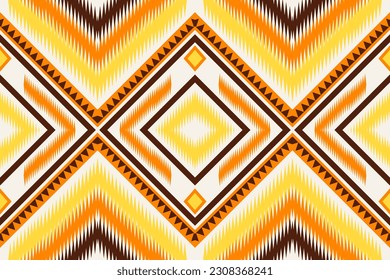Ikat Geometric ethnic seamless pattern traditional Design, Design for textile, curtain, carpet, wallpaper, clothing, wrapping, Batik, fabric, Vector illustration embroidery style.