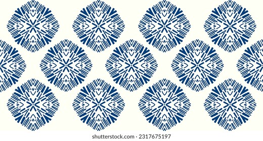 Textura vectorial geométrica Ikat. Patrón de rayas sin foco al estilo azteca.