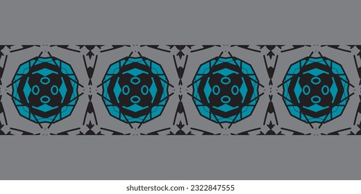 Ikat geometric ethnic vector texture. Seamless striped pattern in Aztec style.