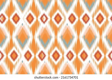 Ikat geometric folk ornament. Tribal ethnic vector texture. Seamless striped pattern in Aztec style. Figure tribal embroidery. Indian, Scandinavian, gypsy, Mexican Simplicity pattern, folk motif. 