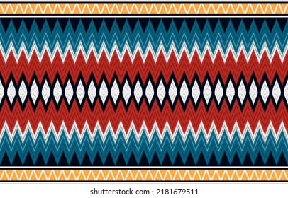 Ikat geometric folk ornament. Tribal ethnic vector texture. Seamless striped pattern in Aztec style. Figure tribal embroidery. Indian, Scandinavian, Gypsy, and Mexican, folk patterns.