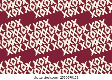 Ikat geometric folk ornament. Tribal vector texture. Seamless striped pattern in Aztec style. Ethnic embroidery. Indian, Scandinavian, Gypsy, Mexican, African rug.