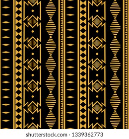 Ikat geometric folklore batik ornament. Tribal ethnic vector texture. Seamless striped pattern in Aztec style. Figure tribal embroidery. Indian, Scandinavian, Gypsy, Mexican, folk pattern