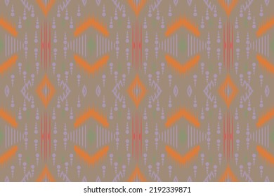 Ikat geometric folklore ornament.
Geometric Circular seamless ikat pattern with grunge texture Simple ikat motifs abstract tribal Aztec art Design for background,carpet,wallpaper,clothing,wrapping,