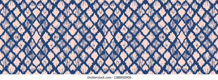 Ikat geometric folklore ornament with diamonds. Tribal ethnic vector texture. Seamless striped pattern in Aztec style. Folk  embroidery. Indian, Scandinavian, Gypsy, Mexican, African rug. 