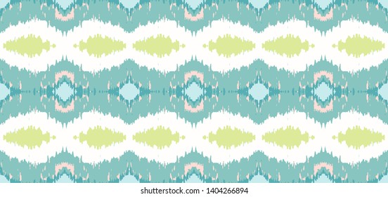Ikat geometric folklore ornament with diamonds. Tribal ethnic vector texture. Seamless striped pattern in Aztec style. Folk embroidery. Indian, Scandinavian, Gypsy, Mexican, African rug.