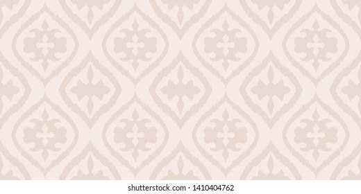Ikat geometric folklore ornament with diamonds. Damask rug. Tribal ethnic vector texture. Persian geo print. Seamless pattern in Aztec style. Folk embroidery. Gypsy, Mexican, African print. 