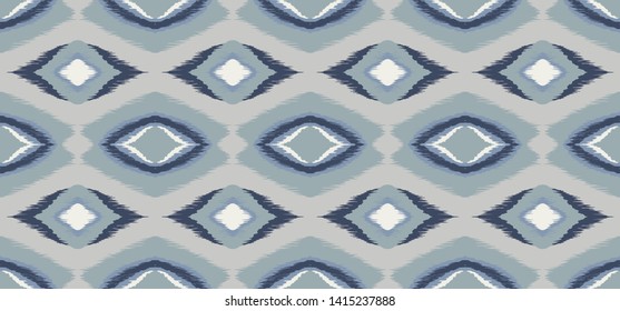 Ikat geometric folklore ornament with diamonds. Tribal ethnic vector texture.