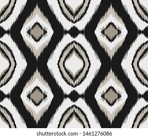 Ikat geometric folklore ornament with diamonds. Tribal ethnic vector texture.