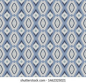 Ikat geometric folklore ornament with diamonds. Tribal ethnic vector texture.