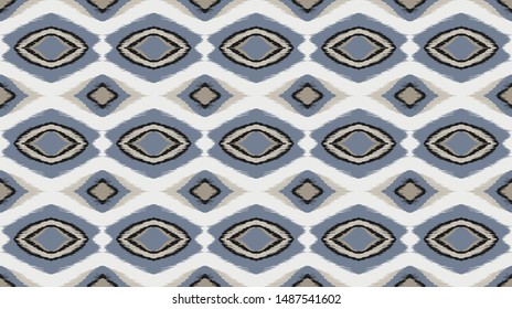 Ikat geometric folklore ornament with diamonds. Tribal ethnic vector texture.