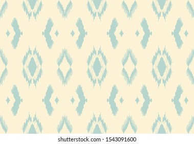 Ikat geometric folklore ornament with diamonds. Tribal ethnic vector texture. Seamless striped pattern in Aztec style. Folk embroidery. Indian, Scandinavian, Gypsy, Mexican, African rug.