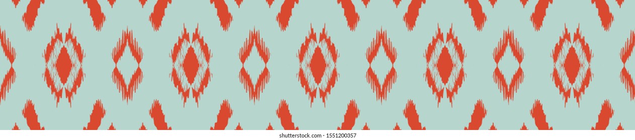 Ikat geometric folklore ornament with diamonds. Tribal ethnic vector texture. Seamless striped pattern in Aztec style. Folk embroidery. Indian, Scandinavian, Gypsy, Mexican, African rug.