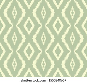 Ikat geometric folklore ornament with diamonds. Tribal ethnic vector texture. Seamless striped pattern in Aztec style. Folk embroidery. Indian, Scandinavian, Gypsy, Mexican, African rug.