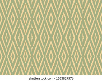 Ikat geometric folklore ornament with diamonds. Tribal ethnic vector texture. Seamless striped pattern in Aztec style. Folk embroidery. Indian, Scandinavian, Gypsy, Mexican, African rug.