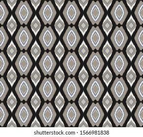 Ikat geometric folklore ornament with diamonds. Tribal ethnic vector texture.