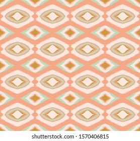 Ikat geometric folklore ornament with diamonds. Tribal ethnic vector texture.