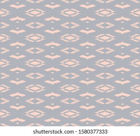 Ikat geometric folklore ornament with diamonds. Tribal ethnic vector texture. Seamless striped pattern in Aztec style. Folk embroidery. Indian, Scandinavian, Gypsy, Mexican, African rug.