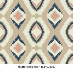 Ikat geometric folklore ornament with diamonds. Tribal ethnic vector texture.