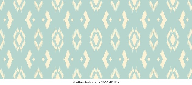 Ikat geometric folklore ornament with diamonds. Tribal ethnic vector texture. Seamless striped pattern in Aztec style. Folk embroidery. Indian, Scandinavian, Gypsy, Mexican, African rug.