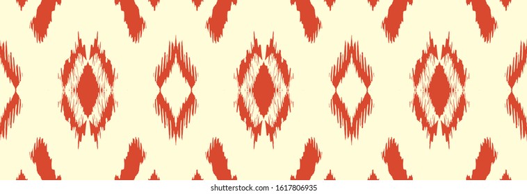 Ikat geometric folklore ornament with diamonds. Tribal ethnic vector texture. Seamless striped pattern in Aztec style. Folk embroidery. Indian, Scandinavian, Gypsy, Mexican, African rug.