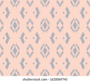 Ikat geometric folklore ornament with diamonds. Tribal ethnic vector texture. Seamless striped pattern in Aztec style. Folk embroidery. Indian, Scandinavian, Gypsy, Mexican, African rug.