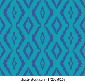 Ikat geometric folklore ornament with diamonds. Tribal ethnic vector texture. Seamless striped pattern in Aztec style. Folk embroidery. Indian, Scandinavian, Gypsy, Mexican, African rug.